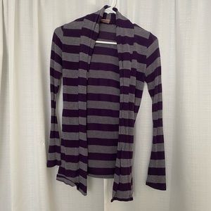Purple Striped Cardigan